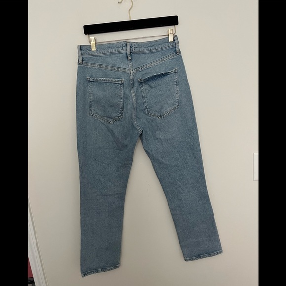 AGOLDE Riley High Rise Straight Crop Ankle Button Fly Size 30 - Picture 11 of 12